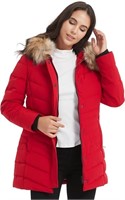 Women's Duck Down Long Parka Winter Jacket, Medium