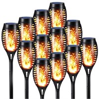 Toodour Solar Torch Flame Lights, 12 Pack Solar
