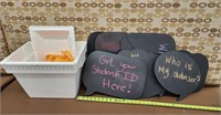 (15)Shaped Chalkboards, Styrofoam Cooler, Orange
