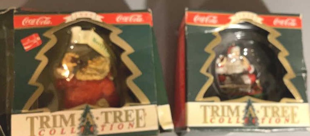 2 Vintage COKE Trim a Tree Ornaments