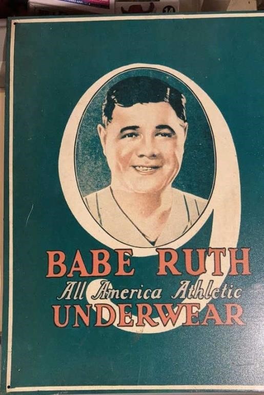 Metal Babe Ruth All-American Underwear Sign