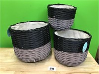Wicker Storage Basket lot of 3