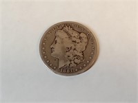 1881 Morgan silver dollar