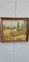 Vintage Forest painting by L Ruth, 14 x 16