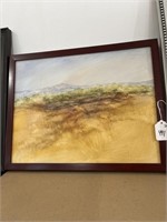 Framed Grassland Painting