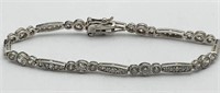 Sterling Silver Bracelet With Clear Stones