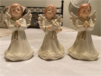 Three glass angel decorations
