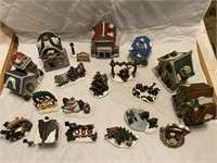 Box with Christmas village decoration