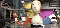 DECORATIVE MANNEQUIN HEAD + TRUMPETER WOOD CUTOUT