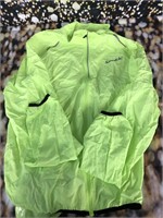 Santic Lime Green Rain Jacket in Carry Pouch