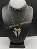 STERLING SILVER GOLD VERMEIL DANGLING NECKLACE