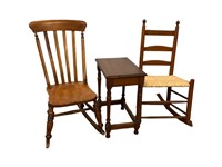 Two rocking chairs and a small table