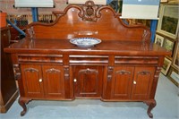 Antique mahogany sideboard,