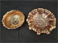 (2) Northwood Carnival Glass Bowls - See Desc