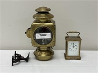 Brass Carriage Lantern & Carriage Clock