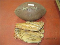 Pig skin football/baseball glove