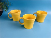 Fiesta Set of 3 Yellow Coffee Cups