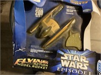 Star Wars episode 1 flying rocket damaged box. In