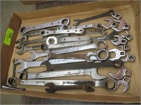 Flat w/assorted wrenches & 3/8 drive wrenches