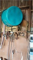 Metal Stool + Items on Wall behind work table
