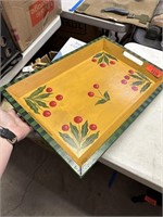 LARGE DECORATIVE HANDLED SERVING TRAY