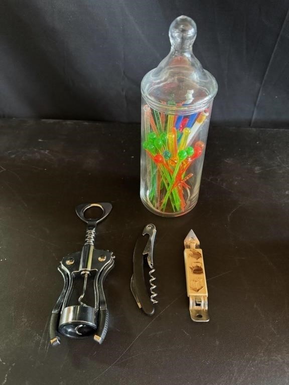 Corkscrews, Can/bottle Opener, and Drink Stirrers