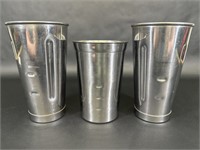 Three Soda Jerk Malt/Milkshake Mixer Cups