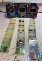 Pokémon cards and tins