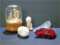 Religious Snowglobe & Porcelain Items