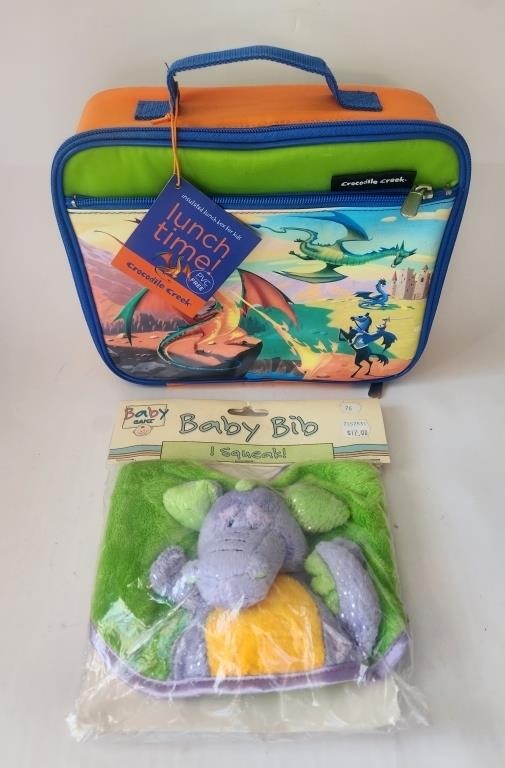 Lunchbox / Baby Bib - Dragon - New