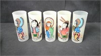 NATIVE AMERICAN CHARACATURE GLASSES