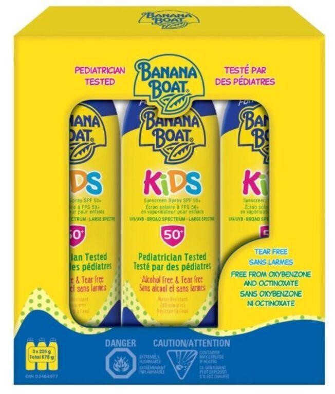 3-Pk Banana Boat Kids Sunscreen Spray SPF 50,