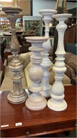 4 ASSORTED FRENCH PROVINCIAL WOODEN CANDLE