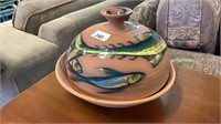 TERRACOTTA HAND PAINTED GLAZED COOKING POT