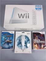 Wii w/Nunchuk & Games-New