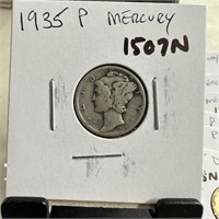 1935 MERCURY SILVER DIME