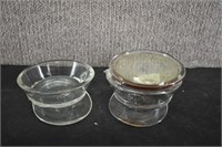 2 Pla-toy Co US Military WW2 Hat Glass Candy Dish