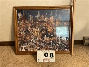 Dept 56 framed puzzle, Oak frame