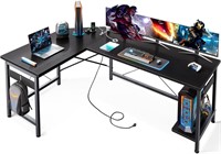 Coleshome 59 L-Shaped Gaming Desk  Black