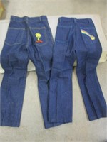 Retro Kids Jeans with Embroidered Pocket - 7 Slim