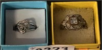 (2) Gift Boxed Ladies Rings sz 7 1/2 & 5