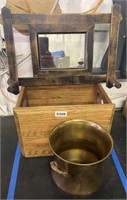 Wood Decor Box, Wood Mirror & Pot