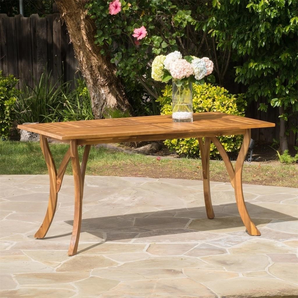 Hestia Teak Acacia Wood Rectangular Dining Table