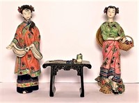 Glazed Geishas with Decorative Coffee Table