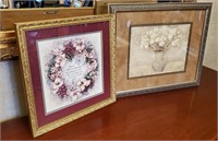 2 Framed Floral Artwork Prints