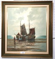 Ship Painting on Canvas by signed by Artist