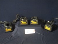 Lot of 4 Dewalt Hand Tool Battery Chargers