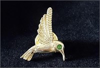 Vintage Gold-Tone Hummingbird Pin Brooch