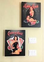 Stretched Canvas Queen of Hearts & Lady