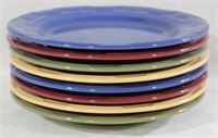 (8) Longaberger Pottery Mixed Pattern Luncheon